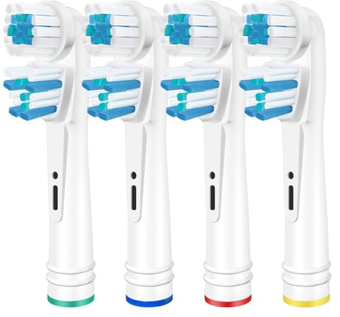 Dual Clean Testine di Ricambio Compatibili con Spazzolino Elettrico Oral B - Doppia Azione Pulente Per una Pulizia Completa e Efficace - Di Kisstta (4)
