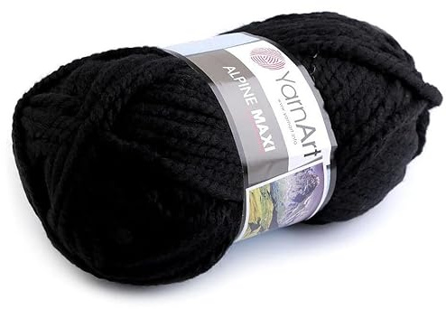 cyclingcolors Acryl-Strickgarn, Wollknäuel, Strickpullover, Weste, Socken, Schal, Mütze, Häkeln, 250 g, Länge 105 m, Schwarz