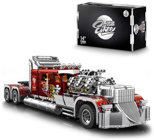 VLites Y18066 Technik Groß LKW Bausatz Bausteine, 3485 Teile THOR-24 Truck Klemmbausteine MOC Modellbausatz Bausteinset (Statische Version)