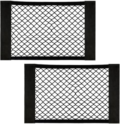 UYXiNONE Pack of 2 Kofferraum Organizer Klett Netztasche, 40 x 25 cm, aus Nylon,elastischer Rand hält Ladung sicher, universell für Auto/SUV
