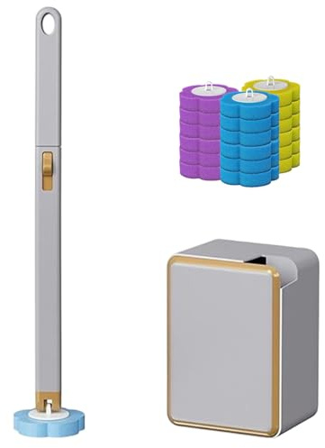 Escobilla de baño montada en la Pared 18 Cabezales y Soportes de Repuesto Desechables, Juego de escobilla de baño montada en la Pared para |.Colocar