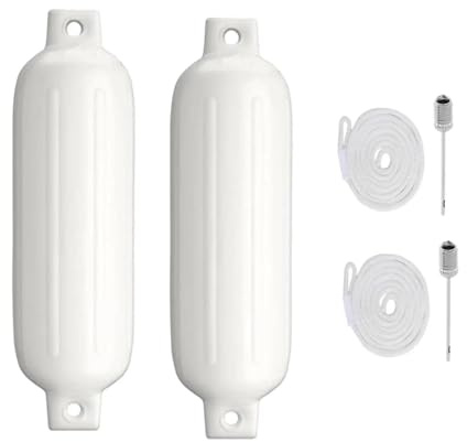 MJINA Paraurti Gonfiabile for Barca, 2 Pezzi, parabordi for Barca, Boa di ormeggio, Protezione UV, parabordi for Barca, 4,3x15,7', Accessori for Barche da Yacht(2X Fender with Rope2)