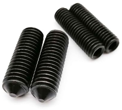 yaoqijie 50 Stück M3 DIN914 304 Edelstahl Schwarz Güteklasse 12.9 Sechskant-Innensechskant-Gewindestift mit konischer Spitze lasting(12.9 class steel,4MM_50PCS M3)