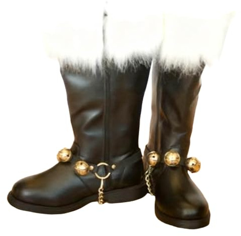 Generisch Stivali da Babbo Natale, da uomo, a pelo lungo, colore: bianco