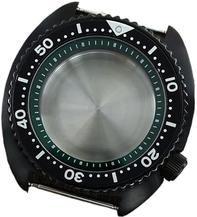 1 st 45 mm svart klockfodral Safirglastillbehör for NH35 NH36 4R36 Abalone 120 klick delar(Green Chapter Ring 1)