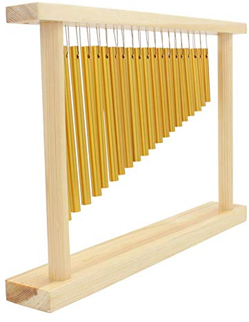 Hamwesh Klockspel med 20 Toner, Enkelrad 20 Takter Bordsklockspel, Musikaliska Slagverksspelinstrument med Trästativ och Pinne för Klassrumsmeditation och Barnutbildning