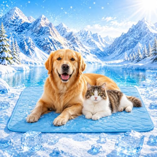 Ayucanpeng Tapis Rafraichissant Chat Et Chien,Tapis Rafraîchissant pour Auto-Refroidissant,Antidérapant et Lavable pour Chiens & Chats, Idéal pour Les Animaux de Compagnie en été