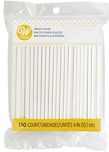 Wilton White Treat Sticks - Paper Sticks for Cake Pops, Lollipops & More - Baking Essentials - Candy Crafting Tools - 4-Inch - 150 Count