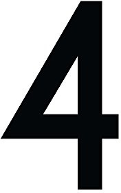 Zahl 4 in schwarz, 30 cm großer Sticker, wetterfeste Klebezahl | Selbstklebende Klebefolie für Hausnummern an Tür, Tor, Garage, Schaufenster und allen glatten Oberflächen