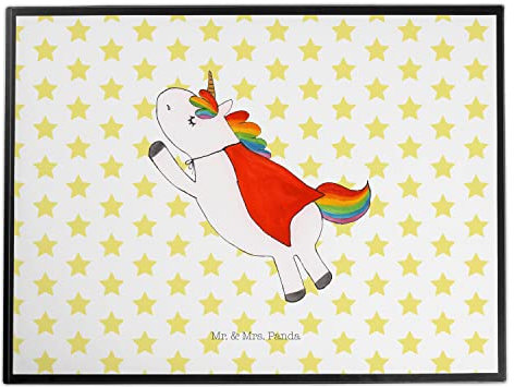 Mr. & Mrs. Panda Schreibunterlage Einhorn Super - Geschenk, schreibtischunterlagen, Einhörner, Superheld, Tischunterlage, Unicorn, Schreibtisch Unterlagen, Freundin, schreibtischunterlage, Held