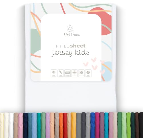 Soft Dream Spannbettlaken 90x200 cm Baumwolle Jersey | Weiß | Steghöhe 30 cm | 150 g/m² | gekämmte Baumwolle | OEKO-TEX Standard 100