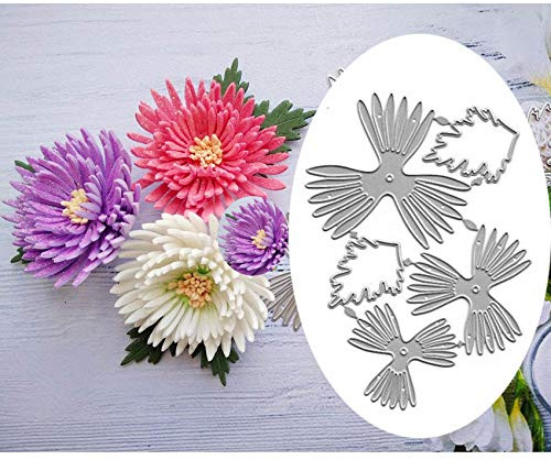 Chrysanthemen-Blumen-Metall-Stanzformen, Rosen, Gänseblümchen, Blätter, Stanzschablonen für DIY Scrapbooking, Alben, dekorative Präge-Papierformen für Kartenherstellung