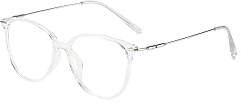 ZUVGEES Mode Runden TR90 Blaulichtfilter Lesebrille für Herren und Damen mit Federscharnier Lightweight Anti-blaue Computerbrille