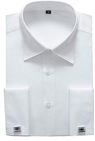 Mens White Short Sleeve Dress Shirt Wrinkle Free Summer Button Down Shirt