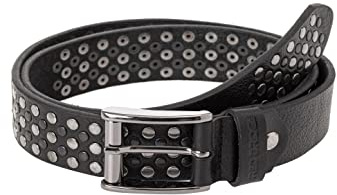 Redbridge Cintura in vera pelle con rivetti, cintura in pelle di alta qualità, Nero , 85 cm