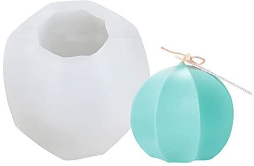 Stampo per candela in silicone, forma geometrica, a sfera quadrata, 86 x 84 mm, 181 ml, stampo in silicone 3D, forma di candela, per la produzione di sapone, candela, per il fai da te, decorazione fai