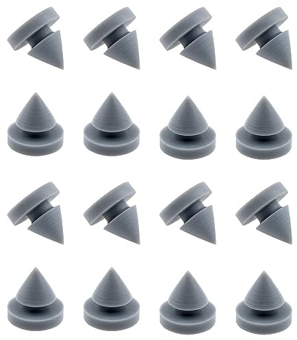 Zangc Hinge Outlet Door Silencers 1/2 Inch Diameter Hinge Outlet Door Silencers for Heavy Anti-Collision Nails of Metal and Wood Doors (Grey)-16PCS