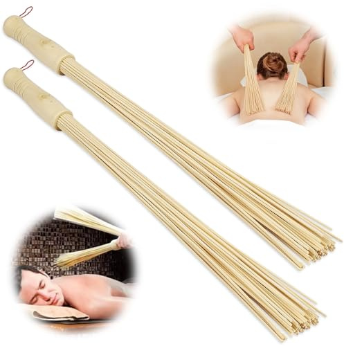 Bambus Massage Stick, Hillylolly 2 Natürlicher Bambus Massagegerät Stick, Körper Entspannung Massage Sticker, Fitness Werkzeug, Schmerzen Relief Linderung Der Müdigkeit