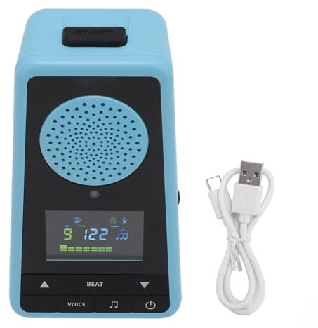 Elektronisches Digitales 2-in-1-Metronom, Musikwiedergabe, Rhythmusbereich 30–260 BPM, Einfache Bedienung, 1300-mAh-Akku, Kompakt und Tragbar mit -Lautsprecher