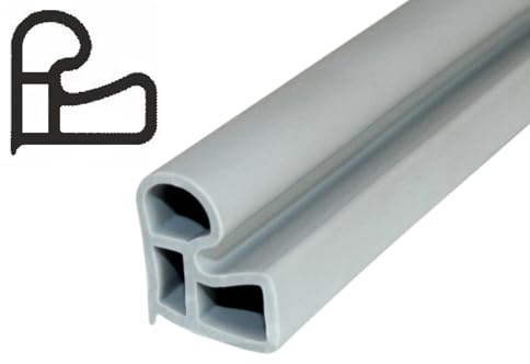 SN-TEC Stahlzargendichtung, Türdichtung, Ersatzdichtung, Z 1194, Breite: 12,50mm, Höhe: 14mm zum einstecken, Farbauswahl: weiß/grau (5 Meter, Grau)