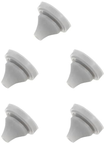 sourcing map 5 ugelli di ricambio per soffione doccia, ugello in silicone, beccuccio rotondo per soffione doccia, parti di riparazione per diametro del foro 5 mm, grigio chiaro