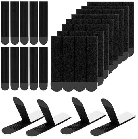 SSKHE Tiras grandes para colgar cuadros, resistentes, 36 pares (72 tiras) para colgar lienzos, sin clavos, calcomanías para marco de fotos para pared, tiras de montaje adhesivas sin daños (negro)
