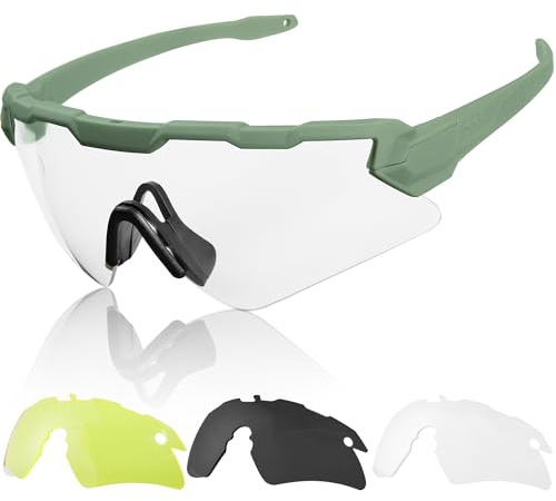 1TG Tactical Fahrradbrille, Airsoft Brille Taktische Schutzbrille, Sportbrille sport sonnenbrille für Herren, Damen, Airsoft, Paintball, Jagd, CS, Radfahren, Laufen Wandern