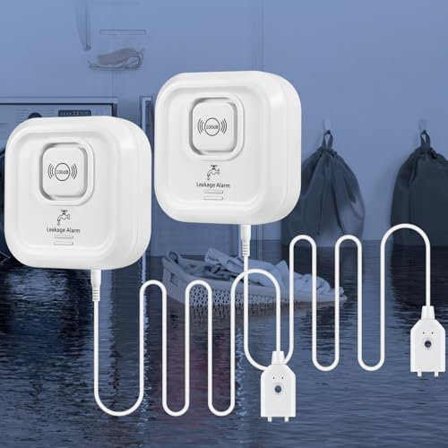 Sensore Livello Acqua Serbatoio, Rilevatore Perdite Acqua Tubi con Cavo Sonda Esteso e Staccabile, 100 dB Sensore Acqua con 3 Tipi di Allarme senza Fili per Casa, Cucina, Bagno-Senza WIFI