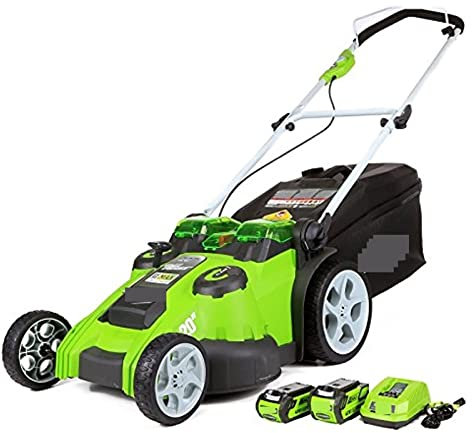 MEIVIYA Taille-Bordures et Coupe-Bordure Tondeuse à Gazon sans Fil 40 V 20 Pouces (2 en 1), Batterie 4,0 Ah + 2,0 Ah et Chargeur Inclus.