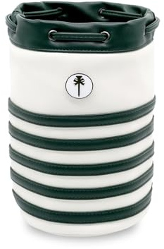 PINKTEE Golf-Wertsachen-Tasche, Leder Golfballsack, Eimer-Taillendesign mit abnehmbarem magnetischem Ballmarker für Männer und Frauen