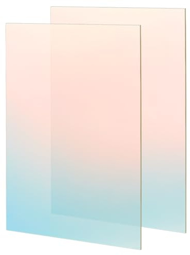 BENECREAT 2pcs Iridescent Acrylic Sheets, 2.5mm thick Rainbow Sheet Rectangle Plastic Panel for DIY Art Projects, Crafting Display Project, Signs, Painting, 30x20cm