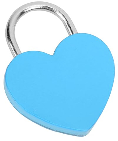 Cadenas en Forme de Cœur, Cadenas 1,8 X 2,3 Pouces, Compact et Pratique avec clé pour Petite Boîte à Bijoux, Journal Intime, Bagage (BLUE)