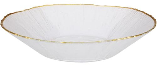 Home & Styling Glass Soup Plate with Golden Border Datura 20 cm