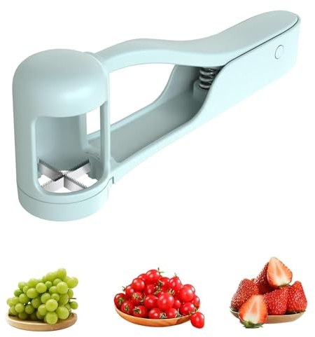 Stainless Steel Grape and Cherry Tomato Slicer - Quarter Cutter for Toddlers & Babies, Small Kitchen Gadget