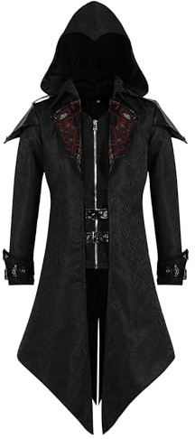 AJGEGJE Steampunk Vintage Coat Men, Medieval Gothic Tailcoat | Victorian Renaissance Halloween Adult Tailcoat