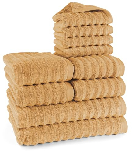 Pure Label Handtücher Set 10-TLG 2x70x140 4x50x100 4x30x50 Safran | Weich, saugstark und pflegeleicht – für ein angenehmes Gefühl jeden Tag