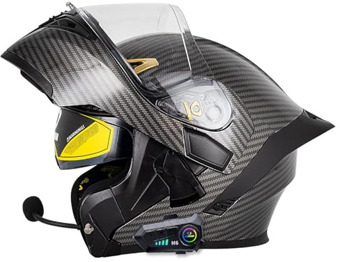 Bluetooth Motorradhelm Integralhelm Klapphelm DOTECE Zertifiziert Flip Vollvisierhelm Motorrad Schutzhelm Mit Doppelvisier Integrierter Helm Motocross Helm Für Männer Und