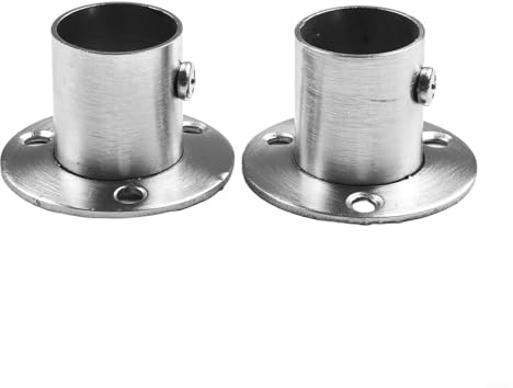 2 soportes redondos para barra de armario, soporte de extremo de barra de tubo de acero inoxidable, soporte de riel de armario para cortina de armario (22,5 mm)