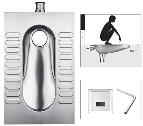Juego de inodoro de alta calidad, acero inoxidable 304, inodoro, completo con tanque para baños públicos