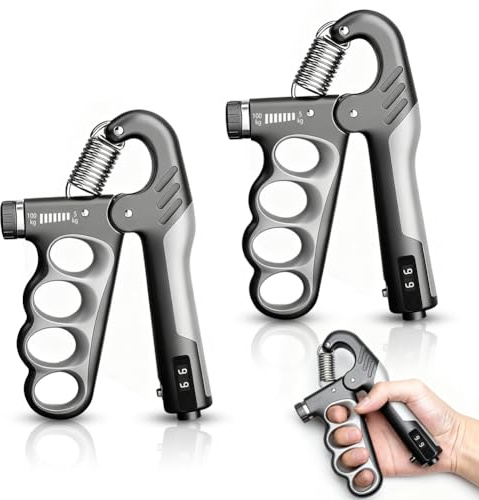 Handtrainer réglable 5-100 kg, Entraîneur de force de préhension réglable, Entraîneur de résistance réglable 5-100 kg pour la main et l'avant-bras, équipement de sport pour un entraînement régulier à