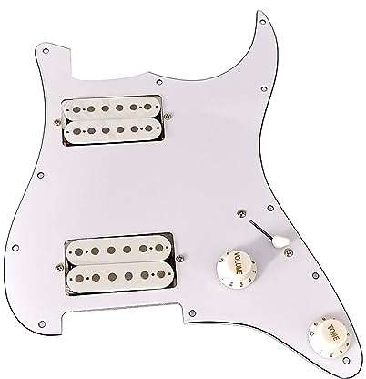 Pickguard de guitare pré-câblé à 11 trous avec micros HH pour cordes et ensemble d'outils d'installation - Pickguard pré-câblé à bobine unique Ssh Alnico