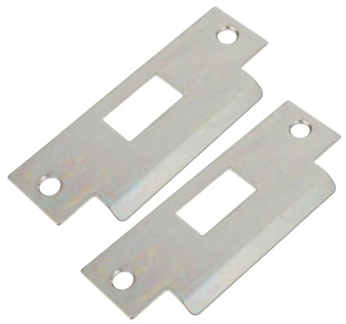 DOITOOL Lot de 2 Plaques de Gâche Métalliques pour Serrure Intérieure Protection Anti-Impact pour Loquet de Porte Compatible Portes de Chambre Installation Facile Solide et