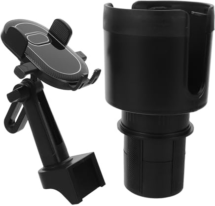 HOLIDYOYO Support de Téléphone Portable pour Voiture Porte-Gobelet Plastique Résistant Fixation Facile Compatible Smartphones et Porte-Gobelets Accessoire Pratique pour Déplacements en