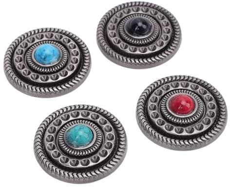 Masyrt Vintage-Retro-Metallknöpfe, 30 Mm, 4-teiliges Set für Kleidung, Taschen, Kunsthandwerk, Dekorative Legierungsknöpfe