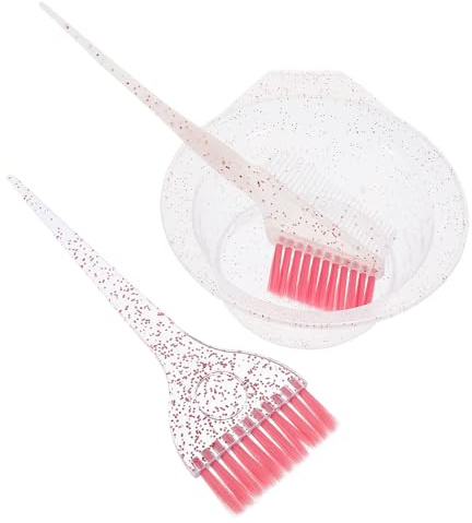 ULTECHNOVO Juego de 3 Piezas de Pinceles y Cuenco para Teñir el Cabello, Cuenco Transparente Escala, Cepillo para Teñir Cerdas Uniformes, Adecuado para Salón y Uso Doméstico de Coloración