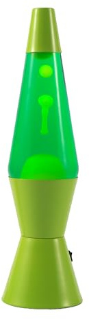 I-TOTAL® - LED-Lavalampe – Modernes Design mit fließendem Blaseneffekt, geringer Energieverbrauch, integriertes LED-Licht, 37 cm (Grüner Sockel, grüne Flüssigkeit, gelbes Wachs)