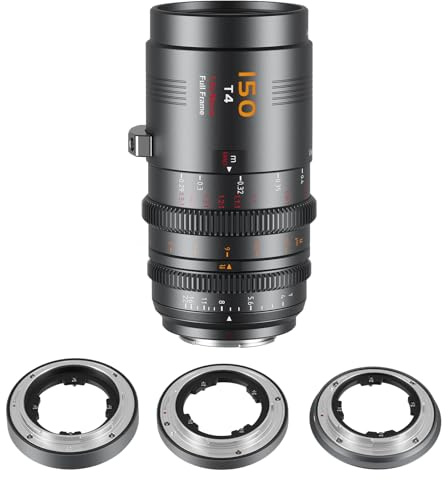 SIRUI VP-1 Vision Prime 1 Obiettivo Cine Macro Full Frame T4 1,5X da 150 mm, Obiettivo Cinema a Fuoco Manuale con Attacco E Preinstallato, Attacchi RF/Z/L Intercambiabili, Grigio Metallizzato