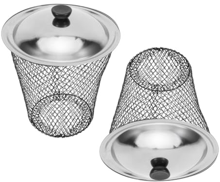 Uonlytech Lot de 2 Bacs à Compost en Métal avec Couvercle, Composteur Extérieur Enterré, Bac à Vermicompostage pour Jardin et Terrasse, Aération