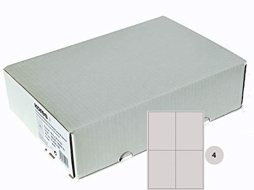 Kores - Universelle selbstklebende rechteckige Etiketten, 500 Blatt im Format Weiß mit Etiketten 105 x 148 mm