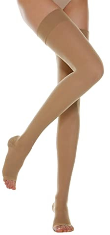 Relaxsan Basic 960A (Carne 5/XXL) Medias elásticas 280 den [sin silicona] punta abierta compresión graduada 22-27 mmHg